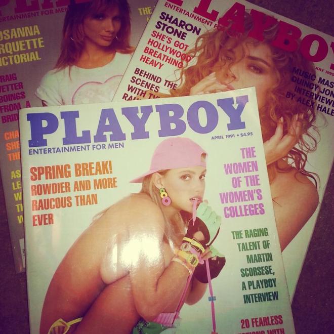 My personal stash of 90s Playboys
